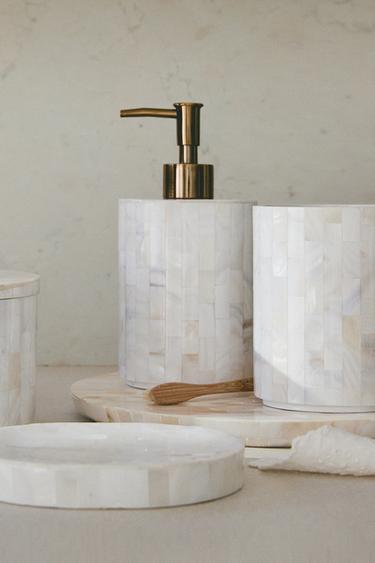 Zara Blue - SEDEFLİ GÖRÜNÜMLÜ BANYO SETİ