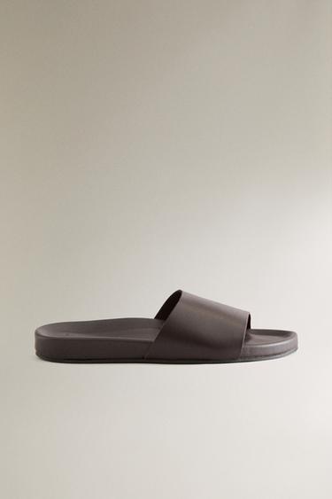 LEDER-PANTOLETTE - Braun von Zara