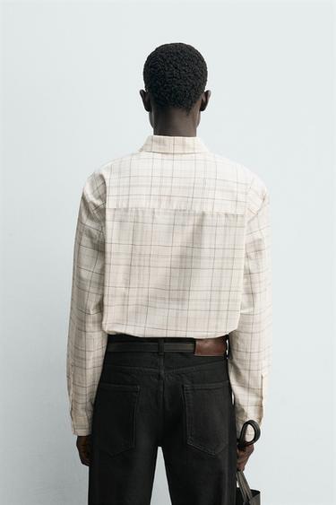 RELAXED FIT CHECK SHIRT - White by Zara - Image 2