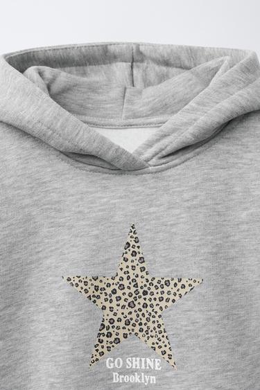 ANIMAL PRINT STAR HOODIE - Grey marl by Zara - Image 2