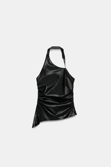 TOP HALTER AVEC BOUCLE - Noir de Zara - Image 6