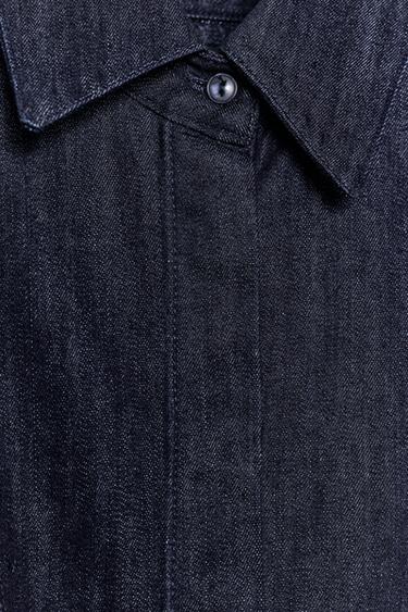 ZW COLLECTION DENIM PEPLUM SHIRT - Blue by Zara - Image 7