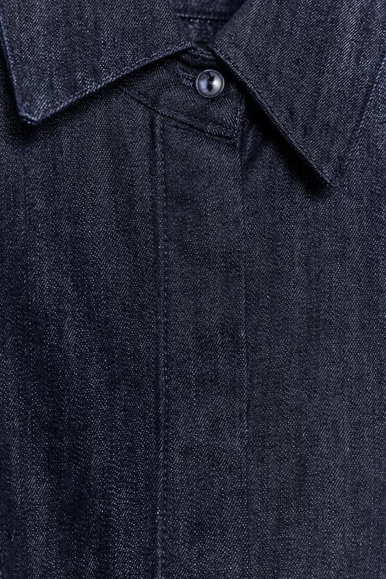 ZW COLLECTION ペプラムデニムシャツ - ブルー | ZARA Japan / 日本