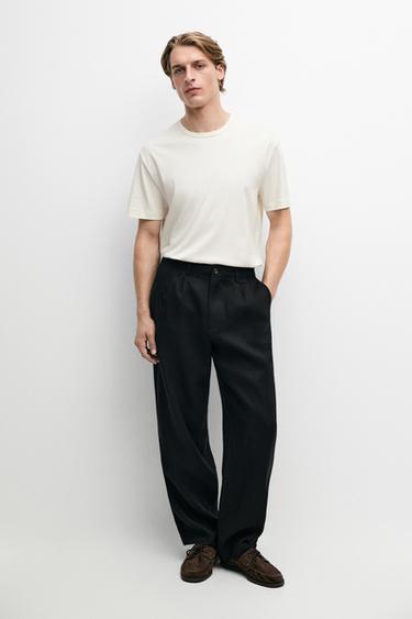Zara 100% Cotton Short-Sleeve T-Shirt - Biscuit - Image 0