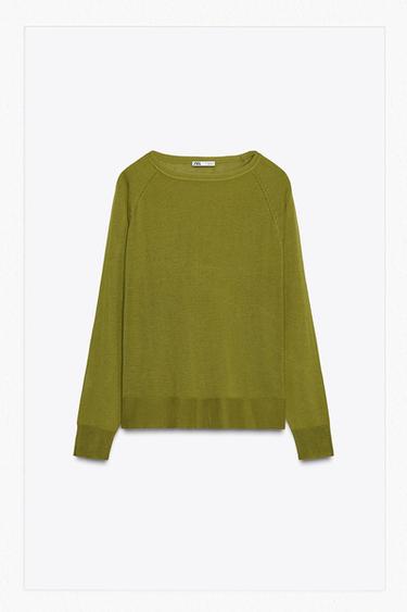 JERSEY BÁSICO PUNTO - VERDE de Zara
