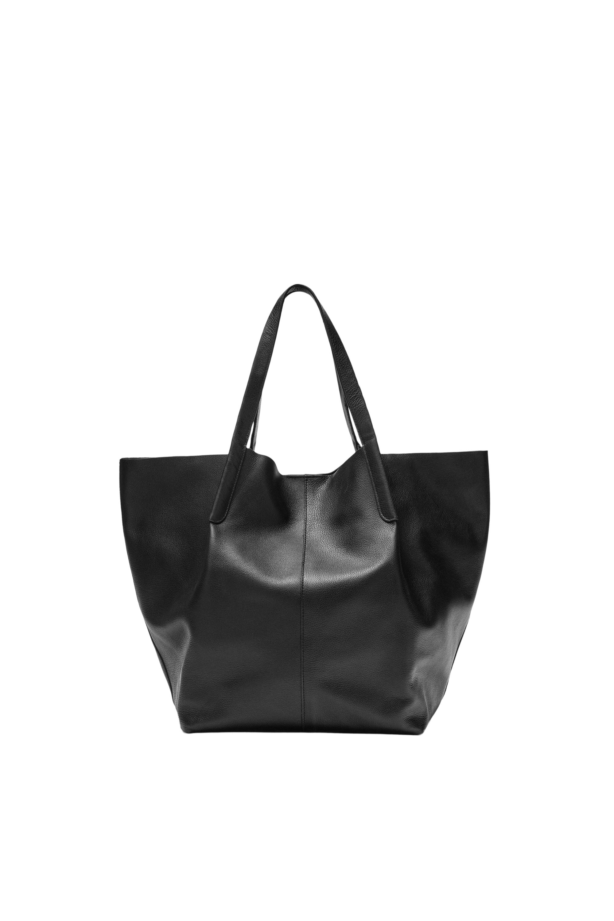 Nappa leather tote bag — Black