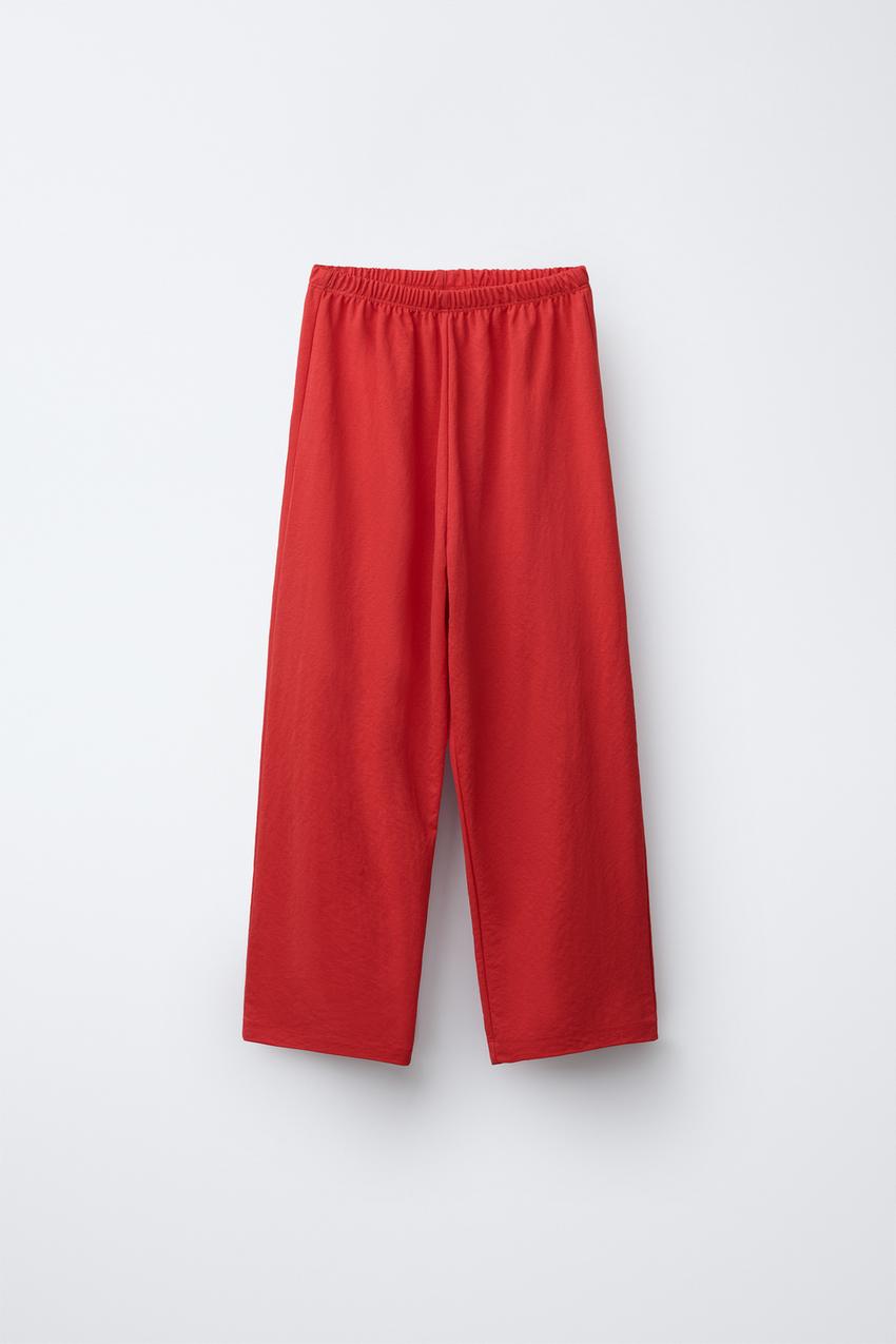 STRAIGHT LEG PIQUÉ PANTS
