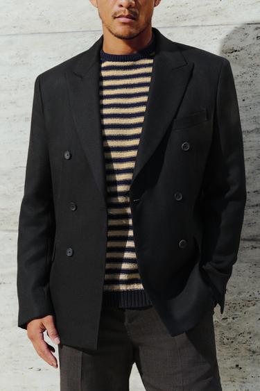 Zara 羊毛雙排扣西裝外套 - LIMITED EDITION - 黑色