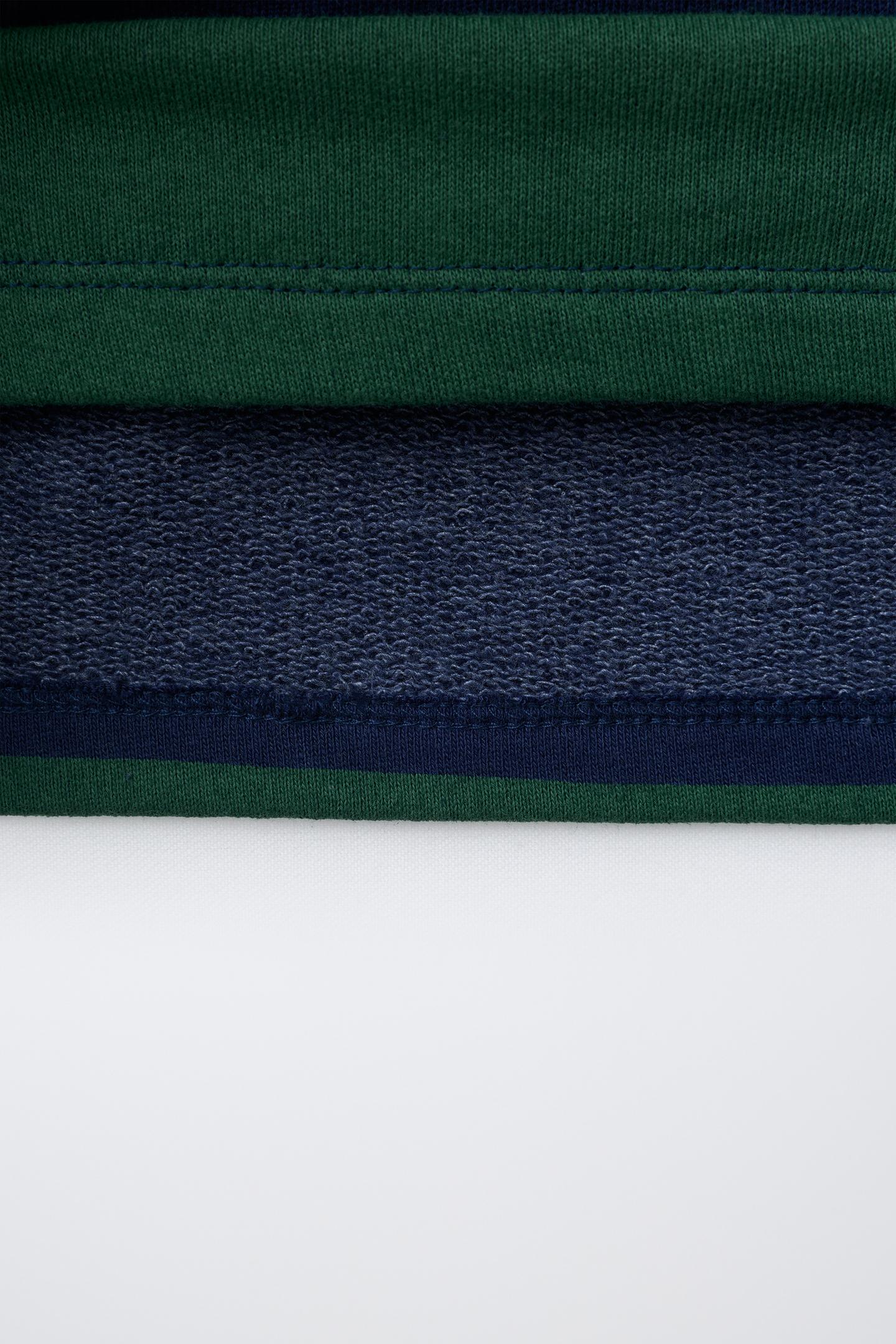 Детское поло Zara LEON'S Bagels ® Striped Polo Shirt, цвет: Зелёный / Синий — фото 4