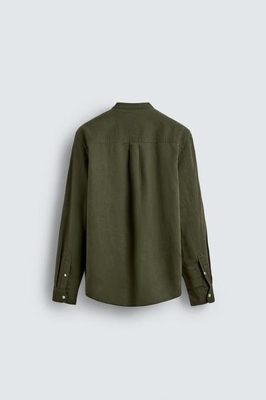 COTTON - LINEN SHIRT - Khaki by Zara - Image 6