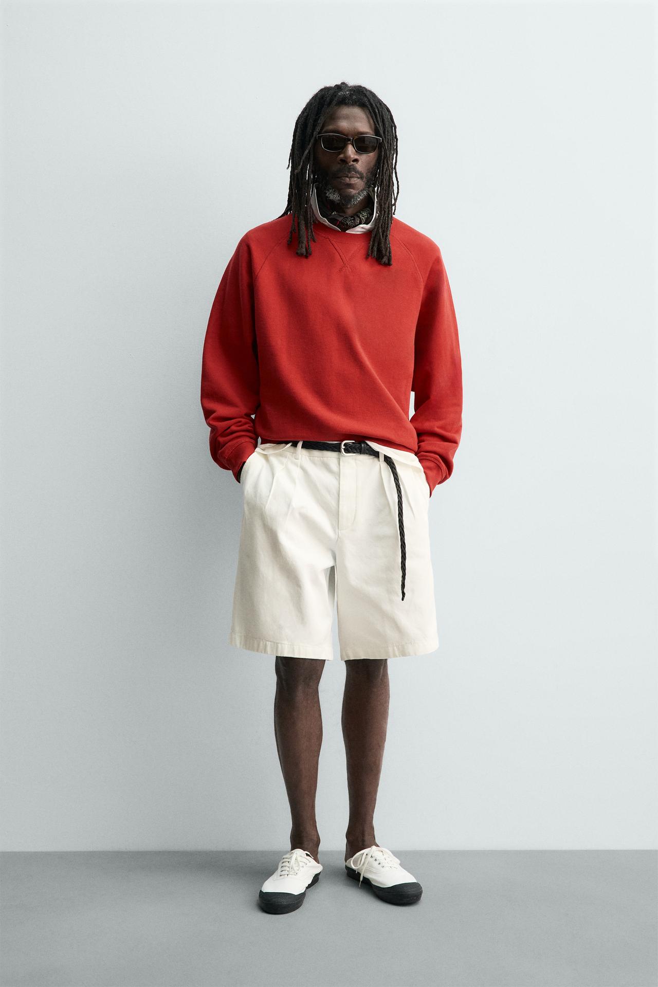 AARON LEVINE X ZARA RELAXED FIT PLEATED SHORTS