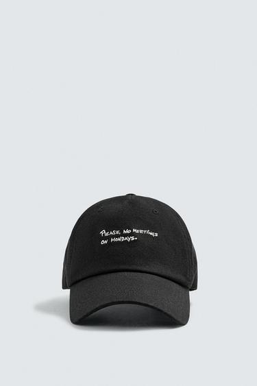 CONTRAST EMBROIDERY CAP - Black by Zara - Image 1