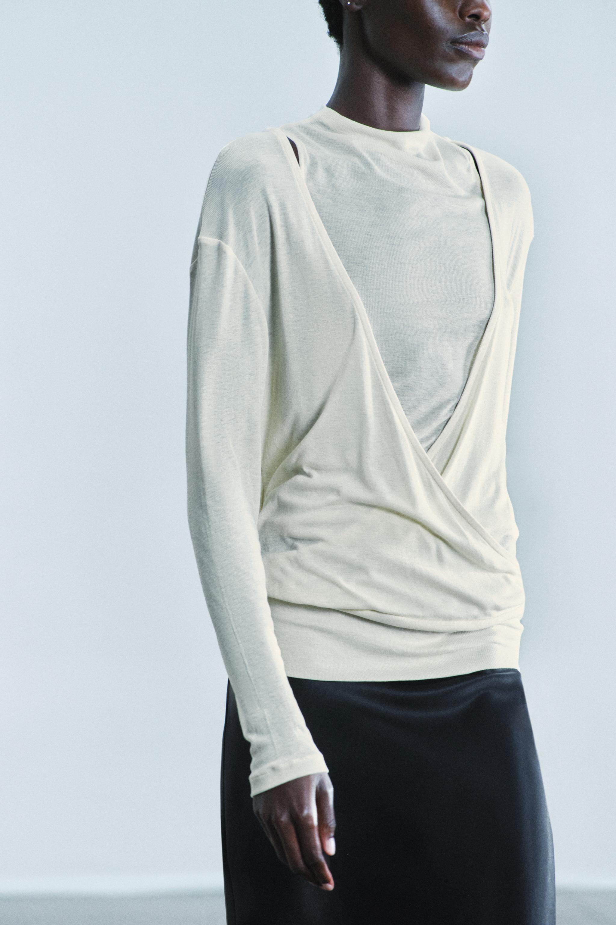 Zara çift katlı t-shirt görsel 2