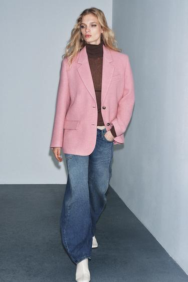 BLAZER OVERSIZE ZW COLLECTION LIMITED EDITION - وردي الخاص بـ Zara