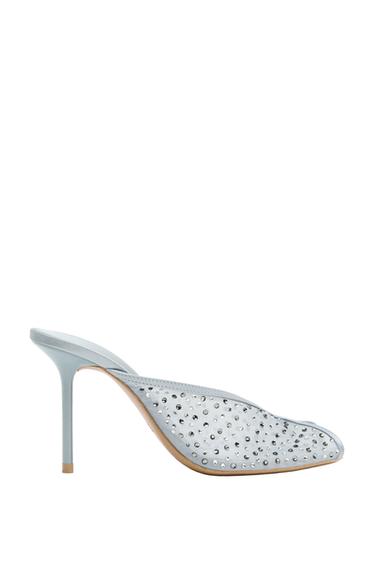 MESH HEEL SANDALS WITH SHINY DETAIL - Blue by Zara