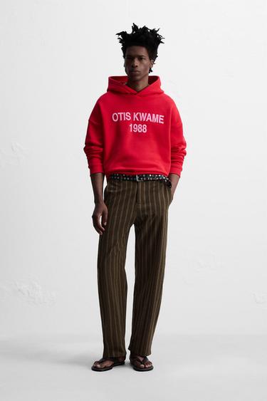 Zara STRIPED BALLOON FIT PANTS © OTIS KWAME KYE QUAICOE - Brick - Image 0