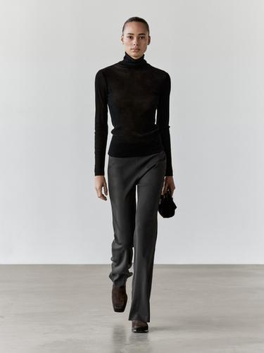 T-shirt manches longues semi-transparent - Noir de Zara - Image 0