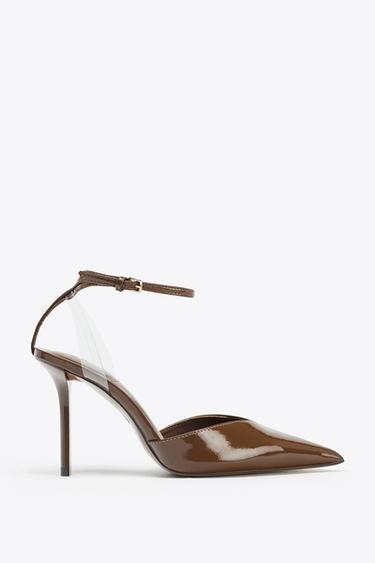ЛАКИРОВАННЫЕ ТУФЛИ НА КАБЛУКЕ — КОРИЧНЕВЫЙ от Zara
