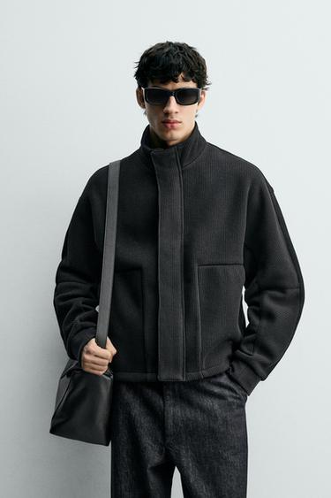 CAZADORA RIB BOXY FIT - Negro de Zara