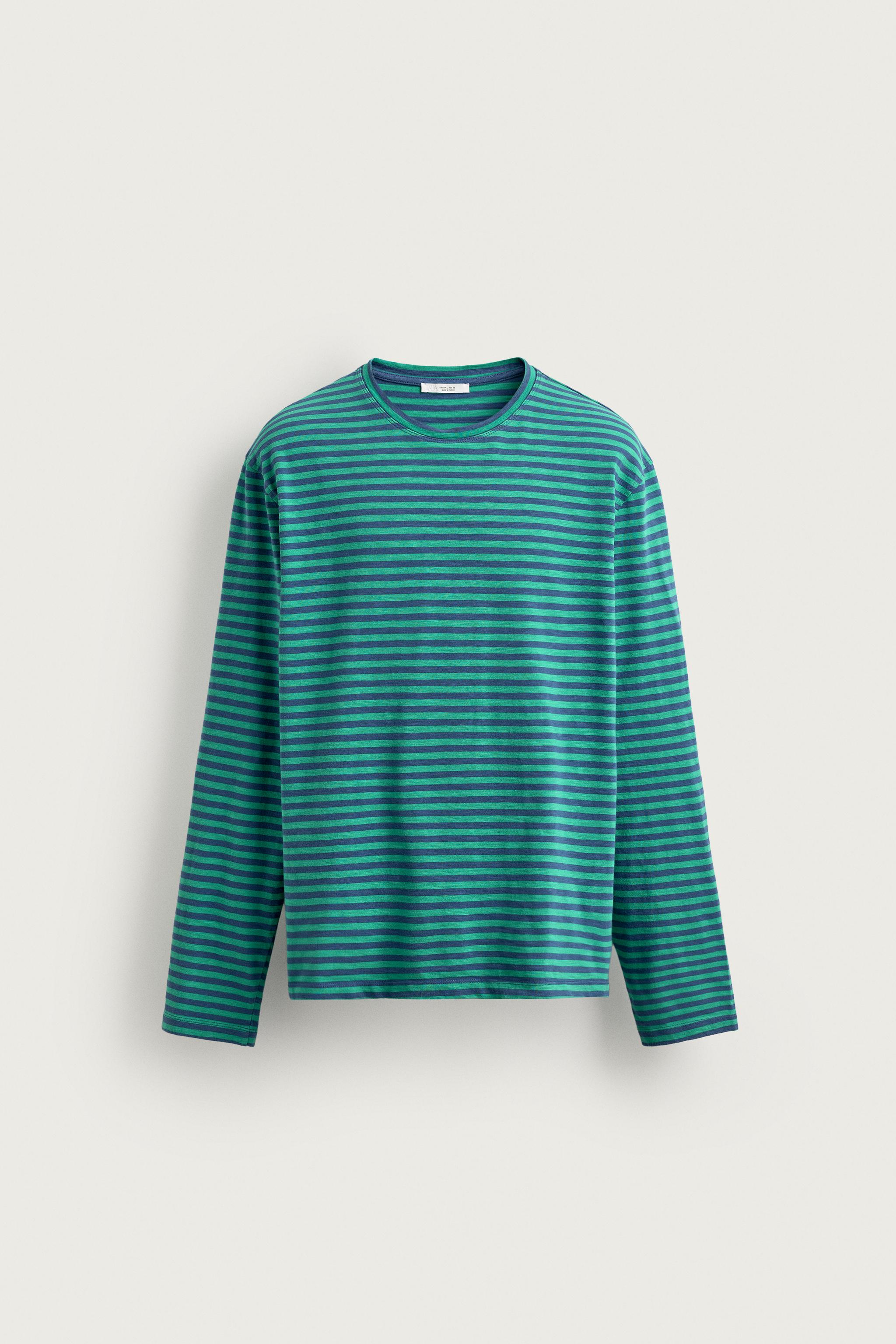 RELAXED FIT STRIPED JACQUARD T-SHIRT