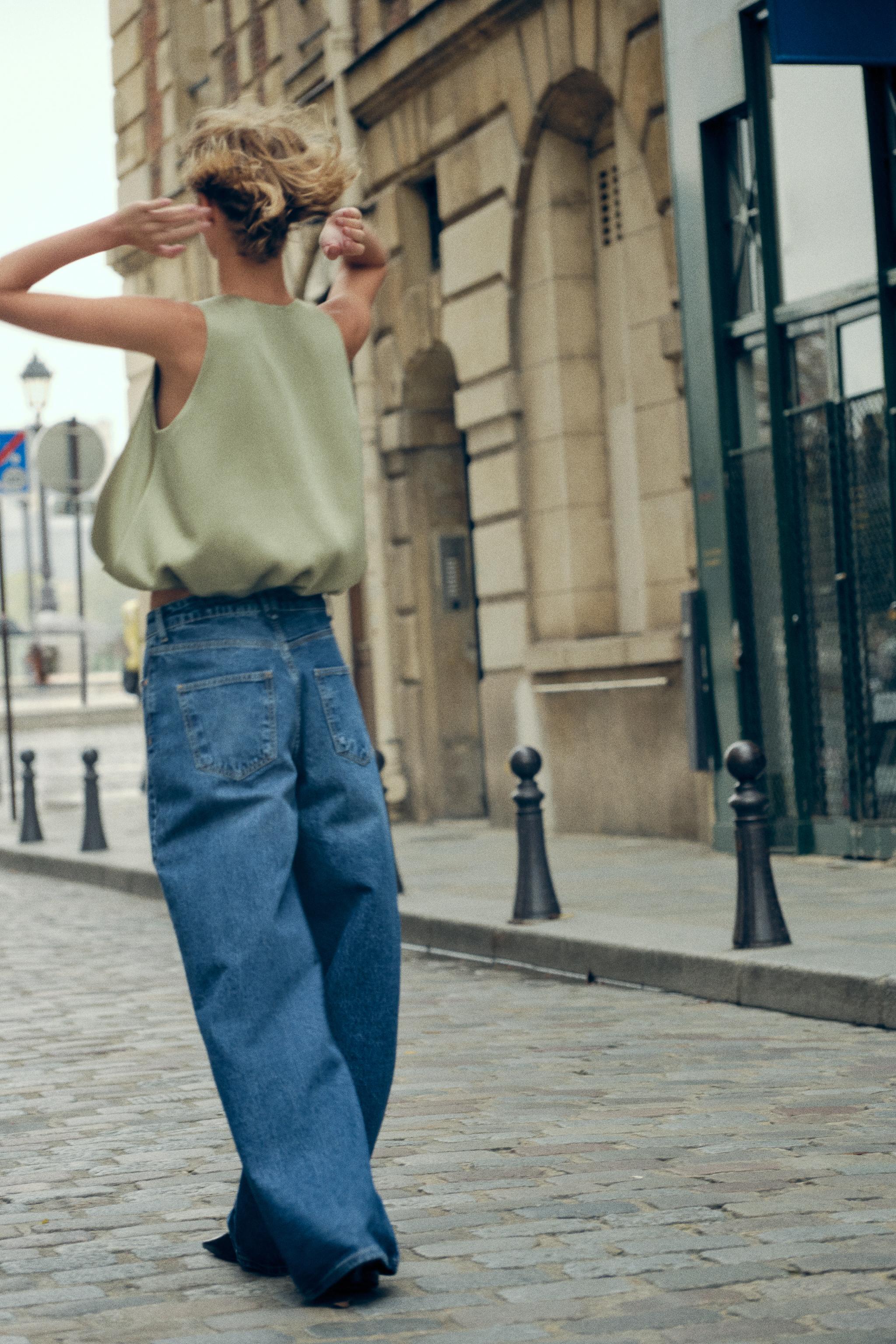 BALLOON SATIN TOP - Light green | ZARA United States BALLOON SATIN TOP - Light green | ZARA United States