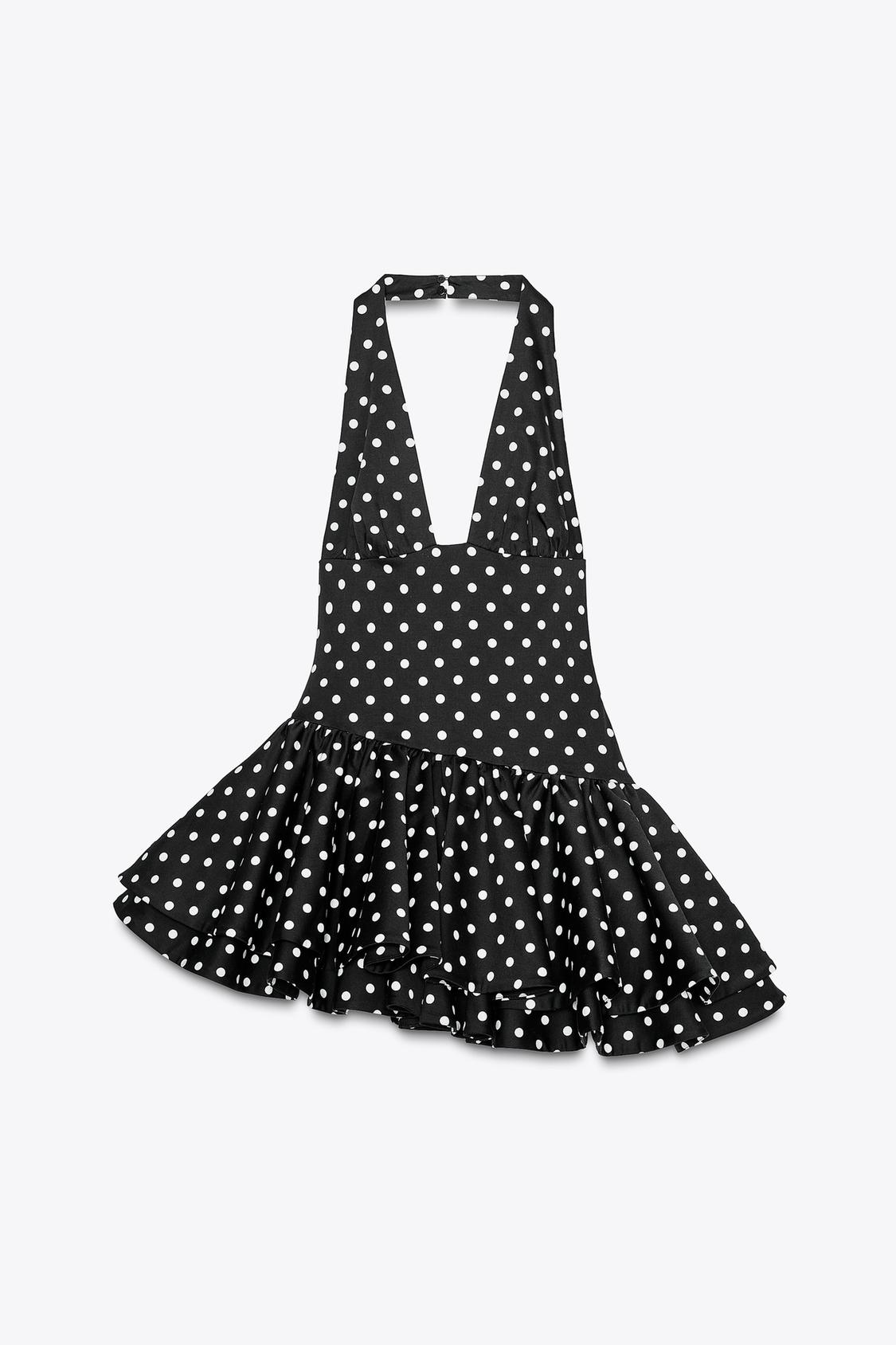 POLKA DOT RUFFLED JUMPSUIT DRESS