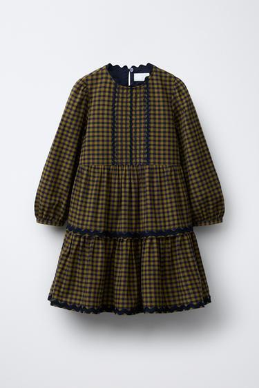 WAVY CHECK DRESS - Greenish by Zara