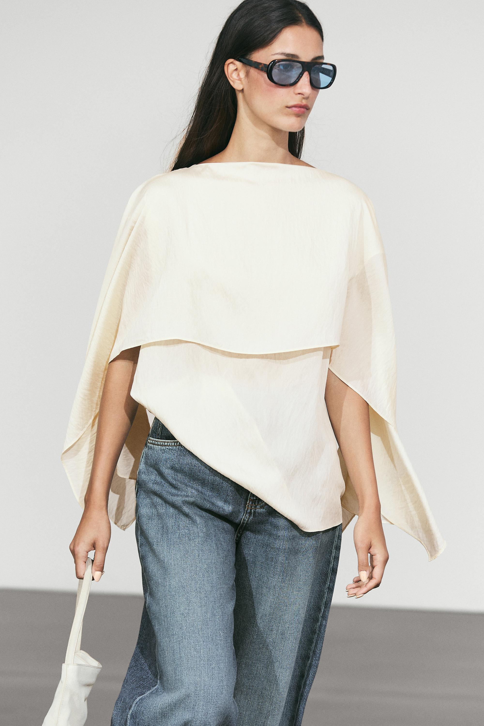 Blouse fluide style cape