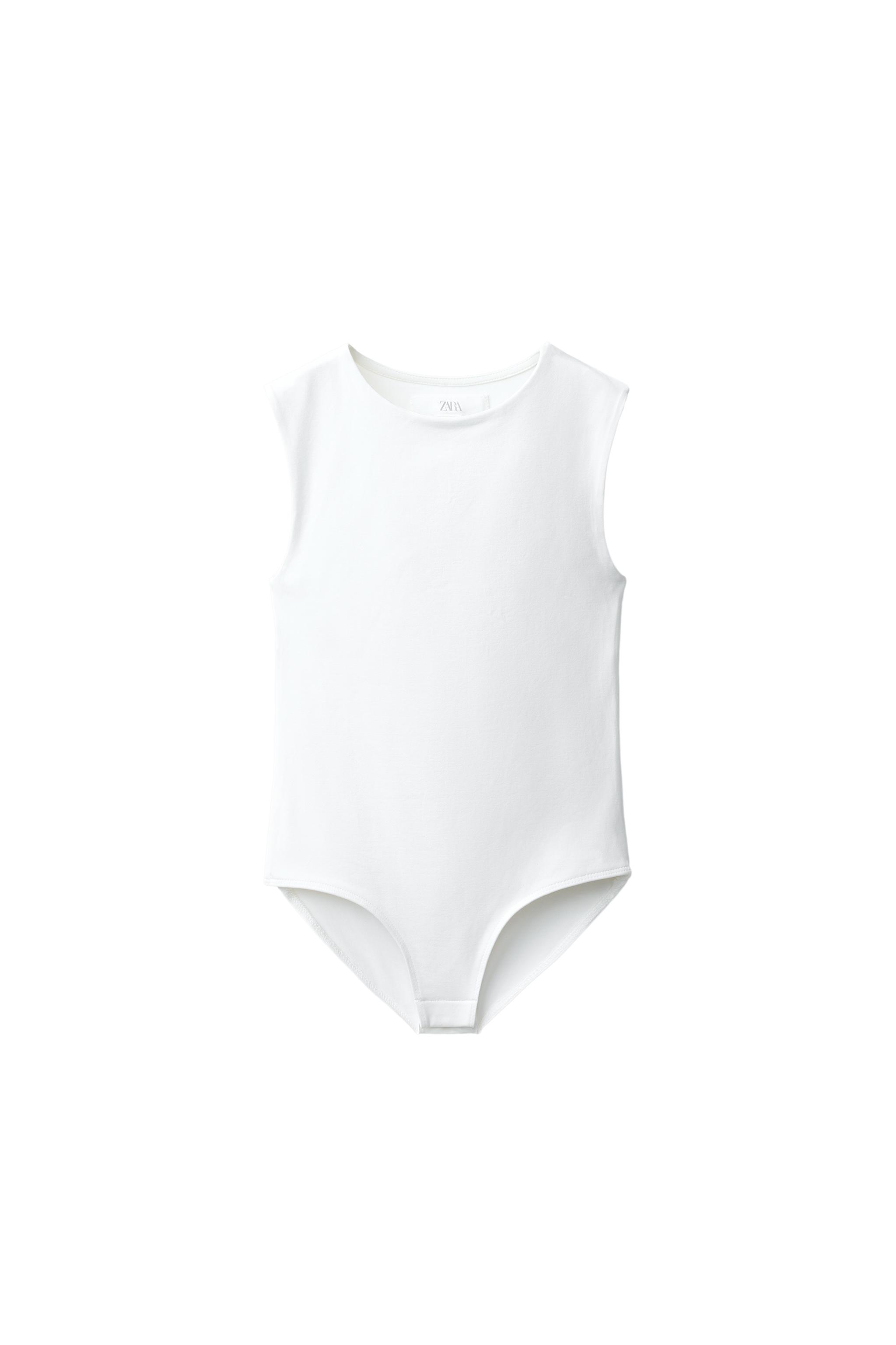 CUT OUT POLYAMIDE BODYSUIT — White (alternate view)