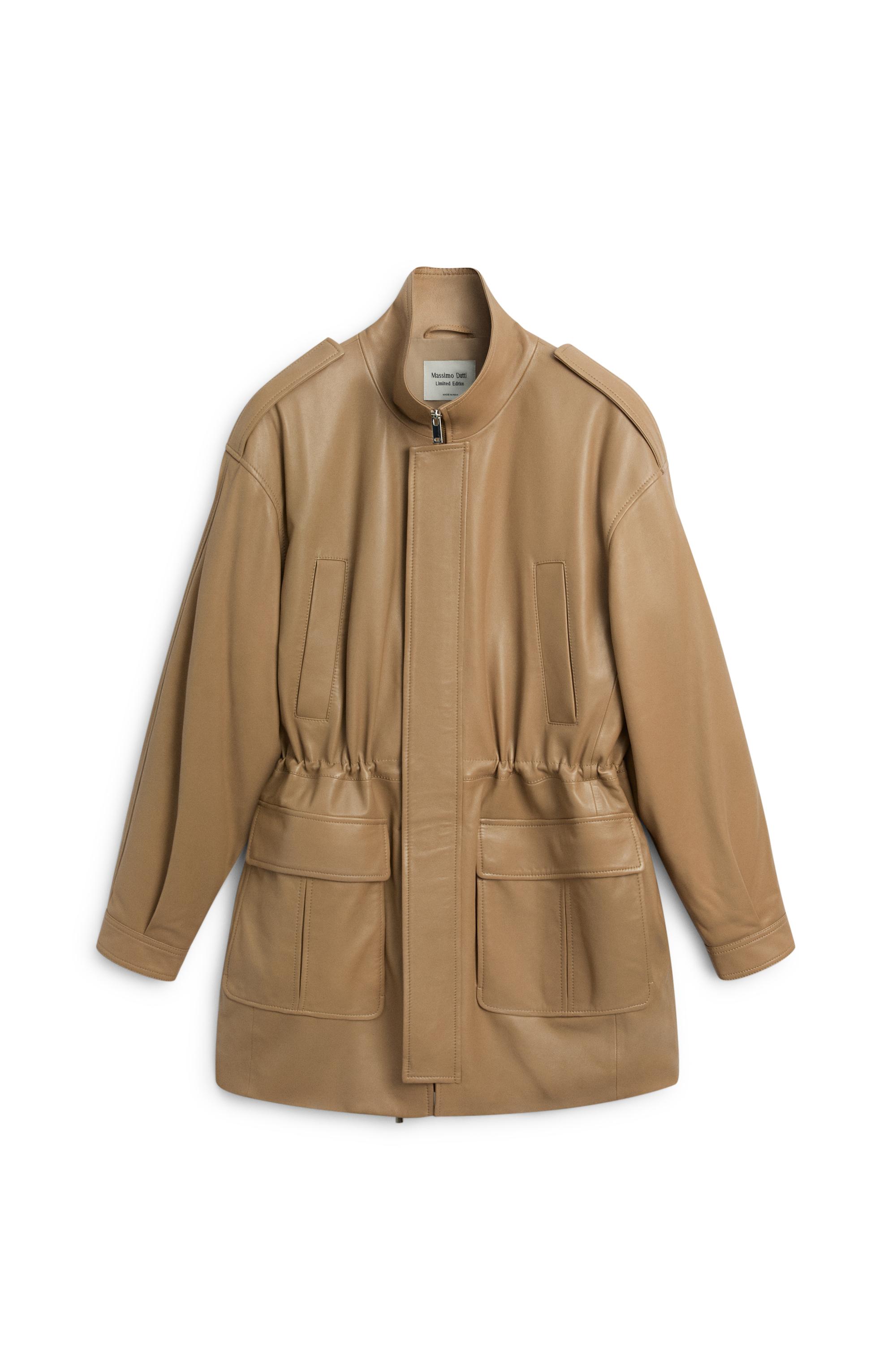 Parka détails froncés en cuir nappa - LIMITED EDITION