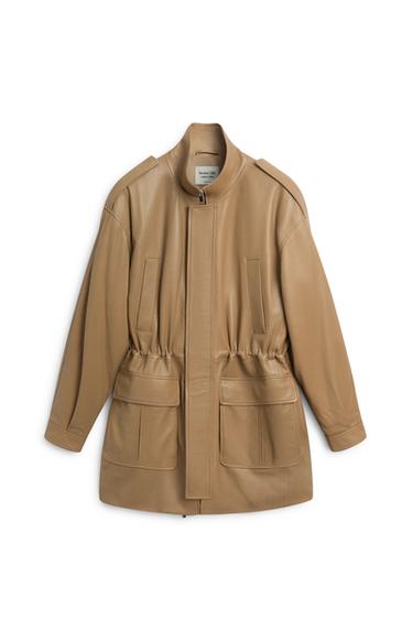 Gathered detail nappa leather parka - LIMITED EDITION — Dark mink 2