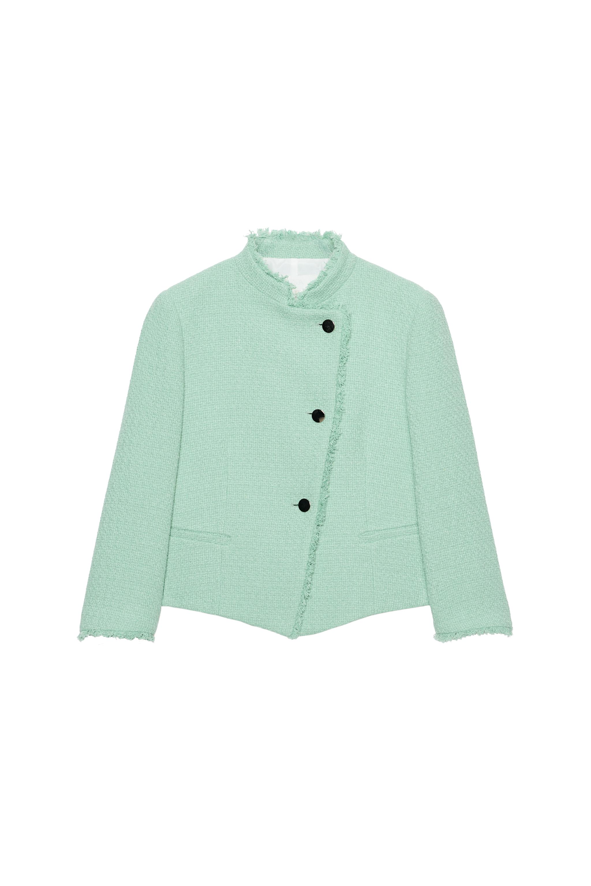 TEXTURED FRAYED BLAZER