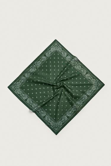 PAISLEY PRINT BANDANA - Green by Zara