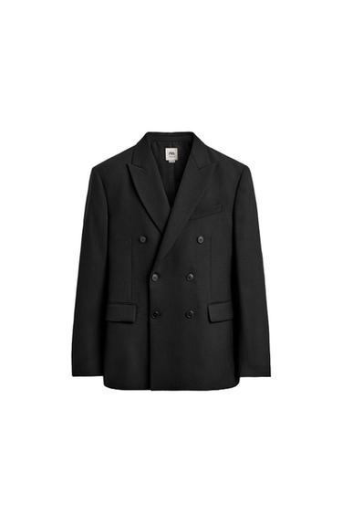 BLAZER CRUZADO DE TERNO COM LÃ LIMITED EDITION - Preto da Zara