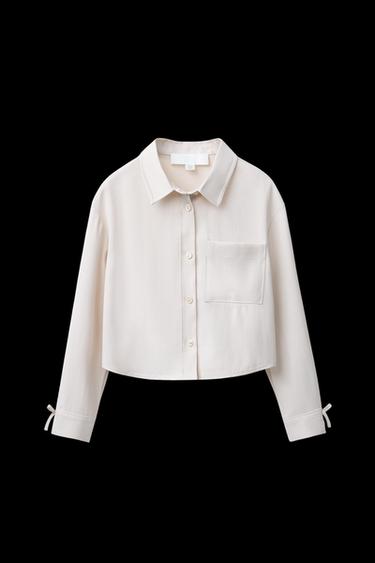 FLOWING SHIRT WITH BOWS - Ecru by Zara - Image 0