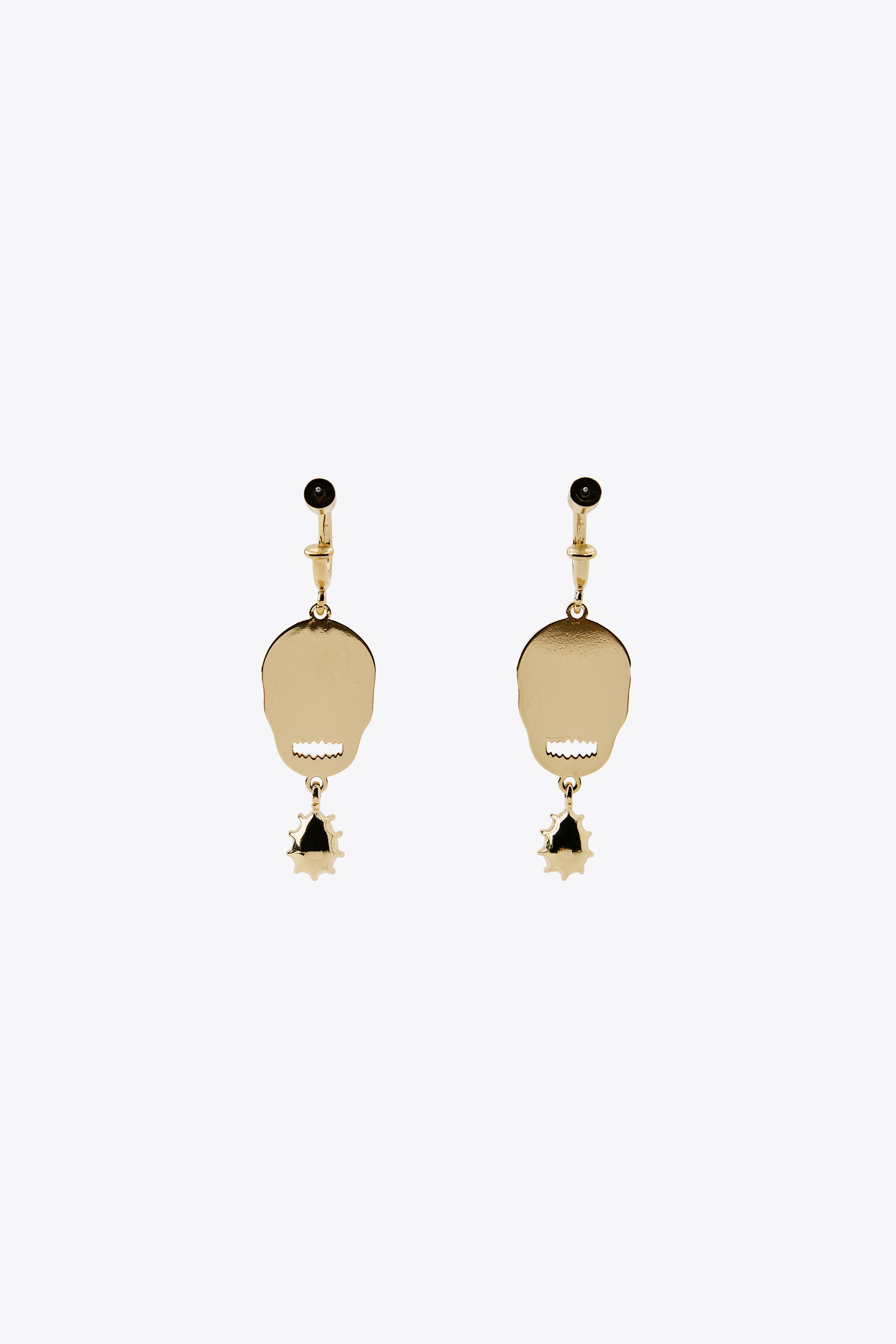 anela ☆ ENAMELED SKULL JEWEL EARRINGS - Golden | ZARA United States