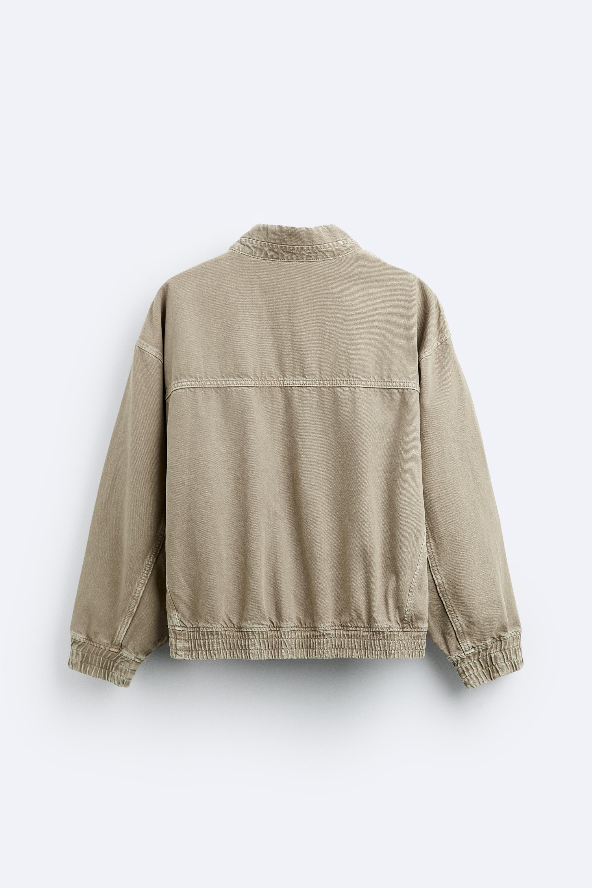 ジッパーネック デニム スウェットシャツ - ブラック | ZARA Japan / 日本