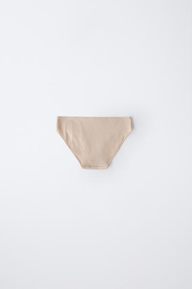 AGES 6-14/ THREE-PACK OF RIBBED BRIEFS WITH LABEL - Beige-pink by Zara - Image 3