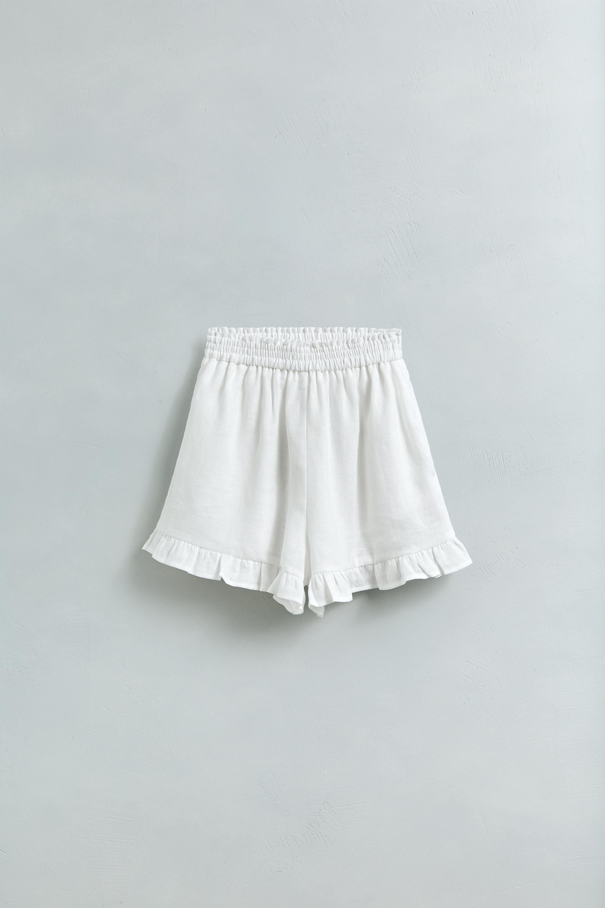JUPE-SHORT À VOLANTS 100 % LIN