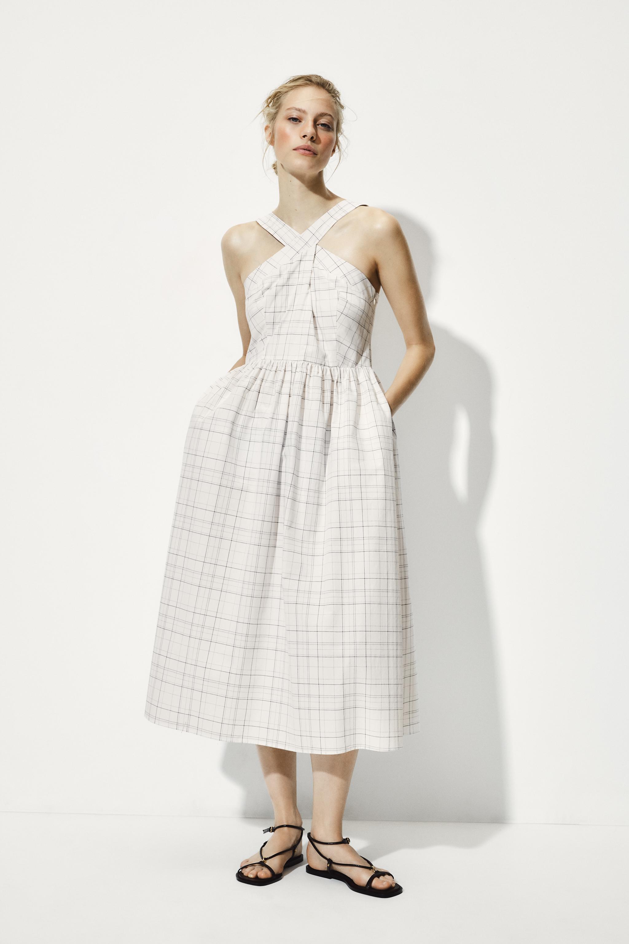 CHECK MIDI DRESS - Black / White | ZARA South Africa