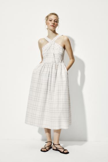 CHECK MIDI DRESS - Black / White by Zara - Image 0