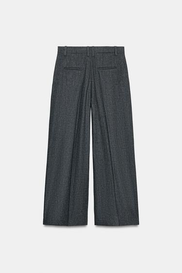 ZW COLLECTION WIDE-LEG DARTED TROUSERS - Grey by Zara - Image 7