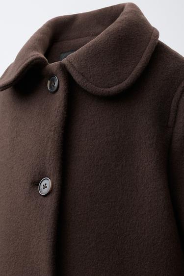 MANTEAU LONG AVEC LAINE ET CACHEMIRE - Chocolat de Zara - Image 4