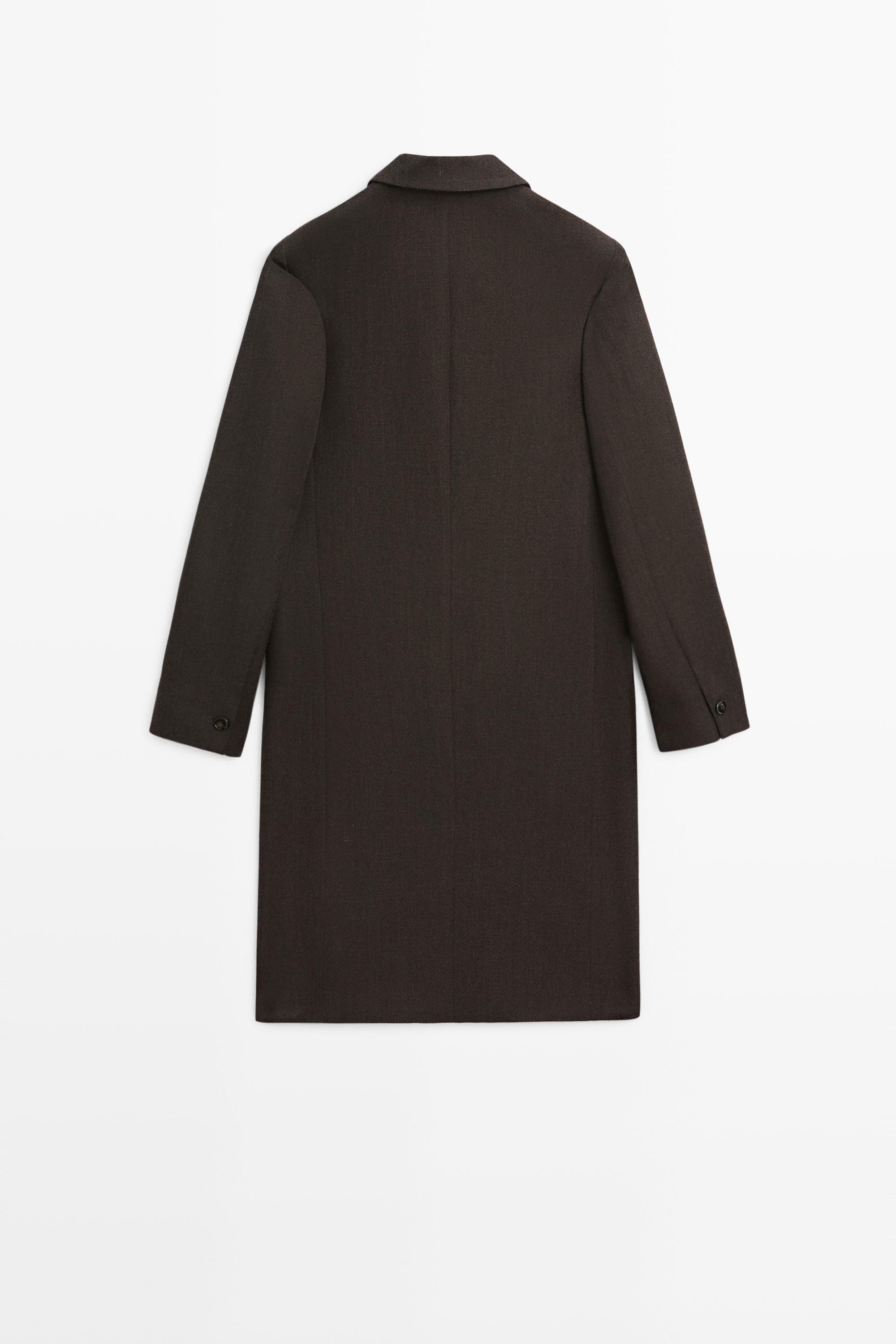 Manteau long 100 % laine