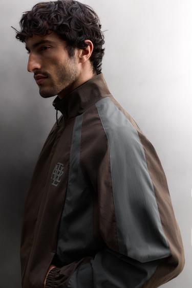 COLOUR BLOCK TECHNICAL FOOTBALL JACKET - Burgundy by Zara - Image 5