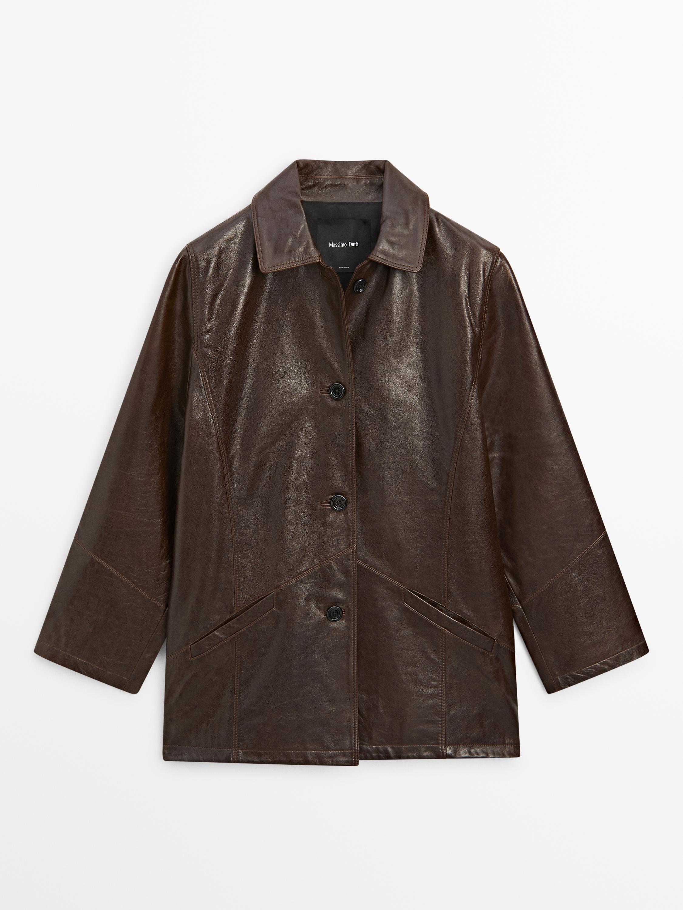 Nappa leather jacket - Brown | ZARA United States