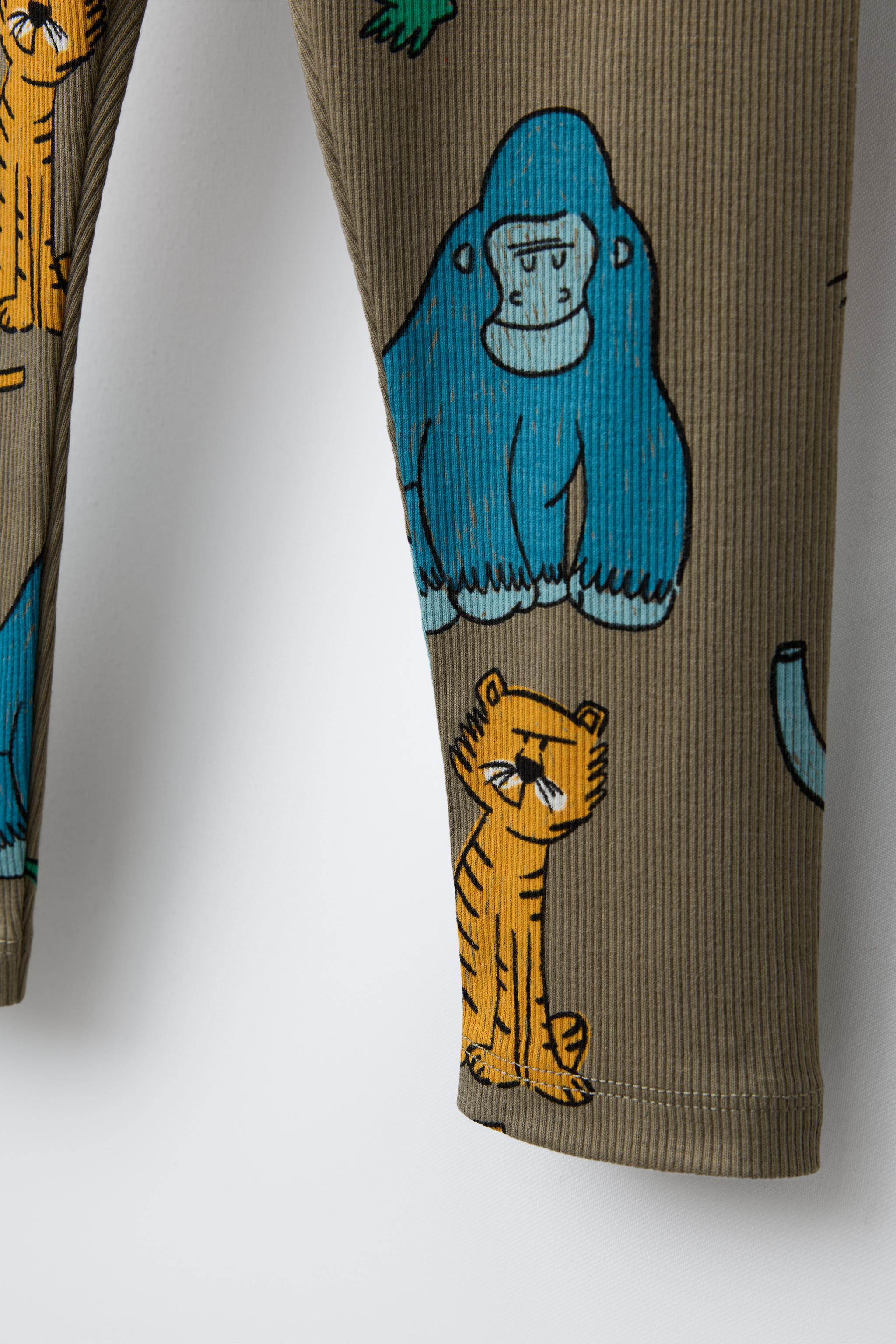 LEGGING CÔTELÉ IMPRIMÉ ANIMAUX