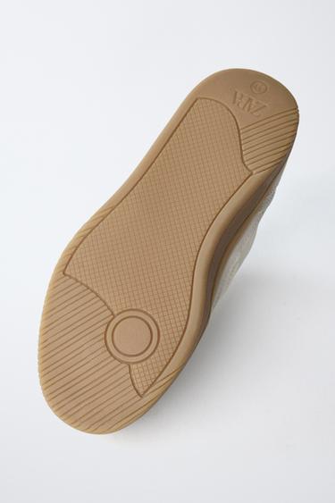 LEATHER SNEAKERS - White by Zara - Image 6