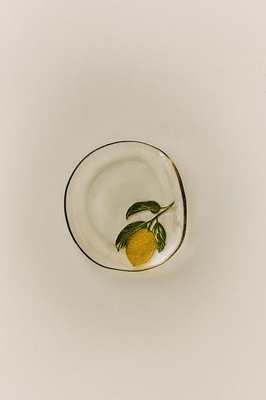 LEMON GLASS SIDE PLATE - Yellow by Zara