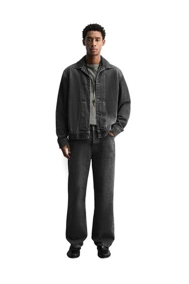 STRAIGHT-LEG JEANS - Charcoal by Zara